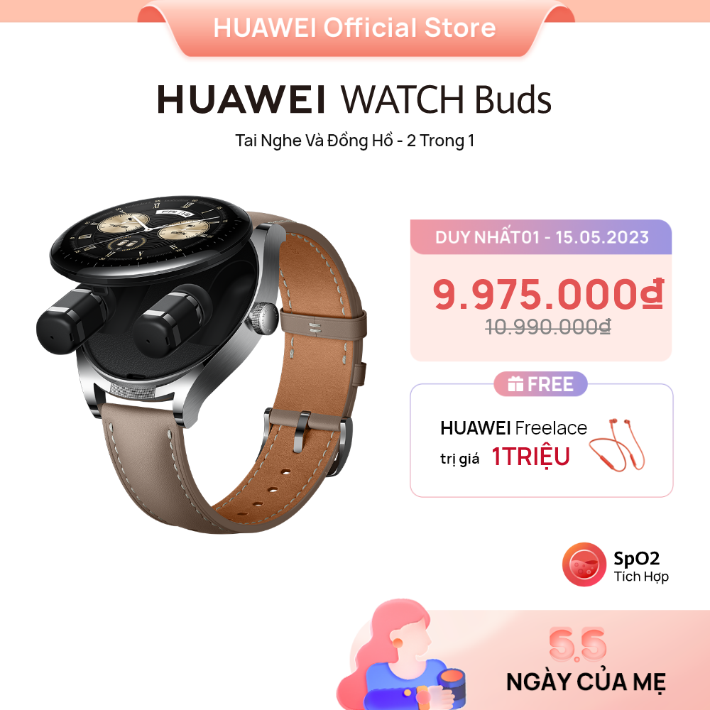 Đồng Hồ Thông Minh HUAWEI WATCH Buds |Tai Nghe và Đồng Hồ 2 trong 1 | Chống Ồn Cuộc Gọi AI | Theo Dõi Sức Khỏe Chuyên Nghiệp | Hàng Chính Hãng