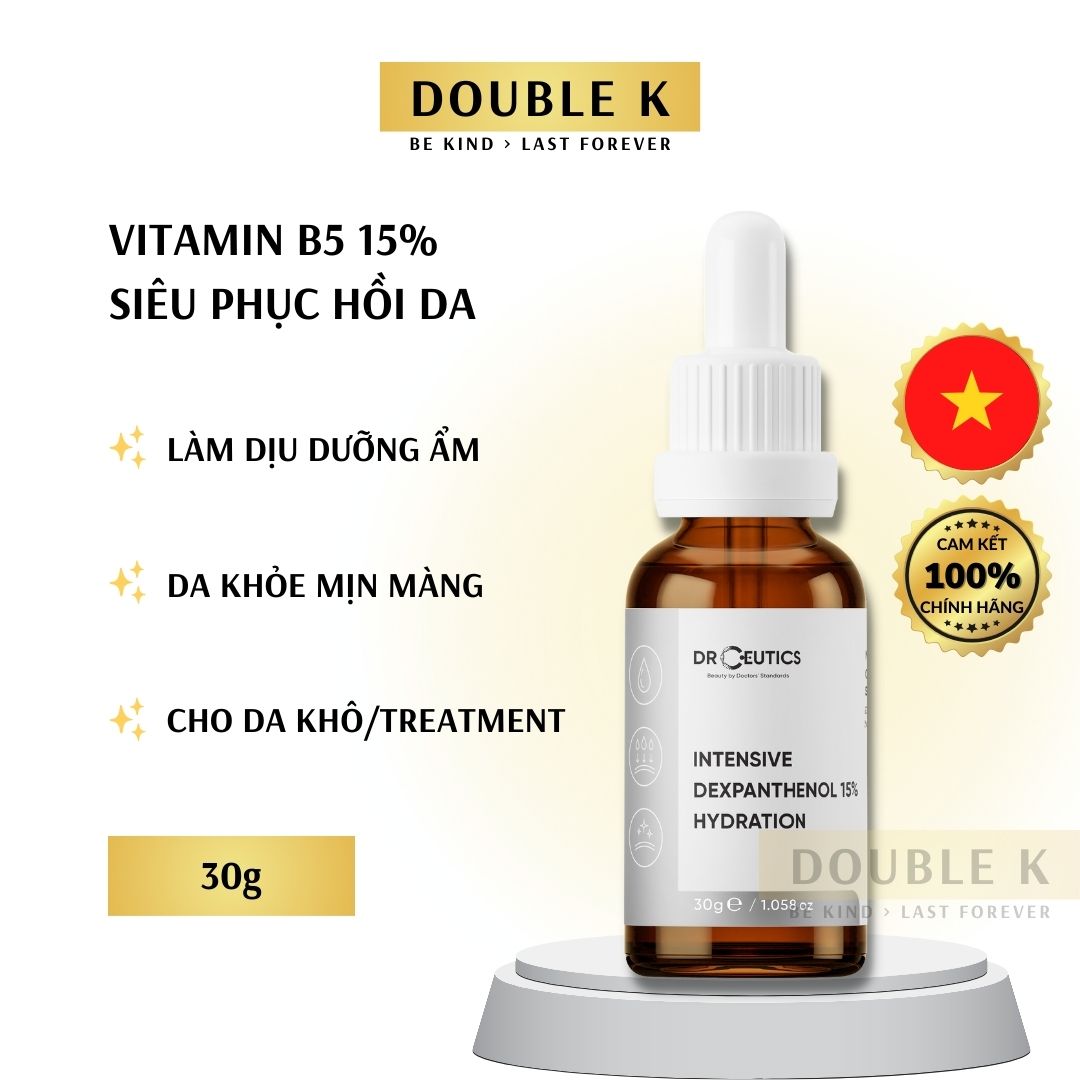 DrCeutics Intensive Dexpanthenol 15% Hydration - Siêu Dưỡng Ẩm, Phục Hồi Da Cho Da Khô, Treatment - Double K