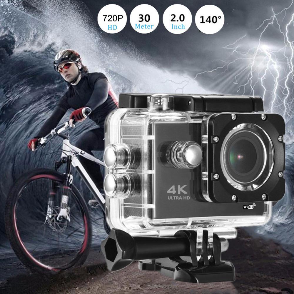 Camera hành động Mini 7 màu Camera thể thao ngoài trời Camera chống nước 720P 30FPS Đầu ra 1080P 4K Video 2.0" Màn hình DVR Máy quay phim
