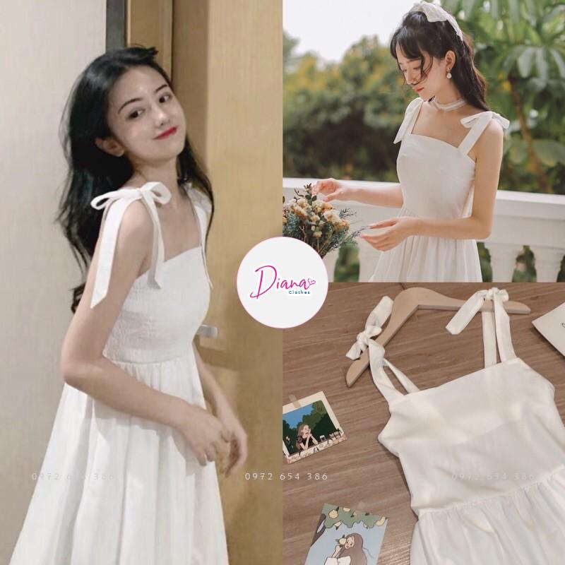 Đầm nữ 2 dây - váy nữ Babydoll dáng suông Hàn Quốc - màu đen trắng - Đi chơi cực cá tính