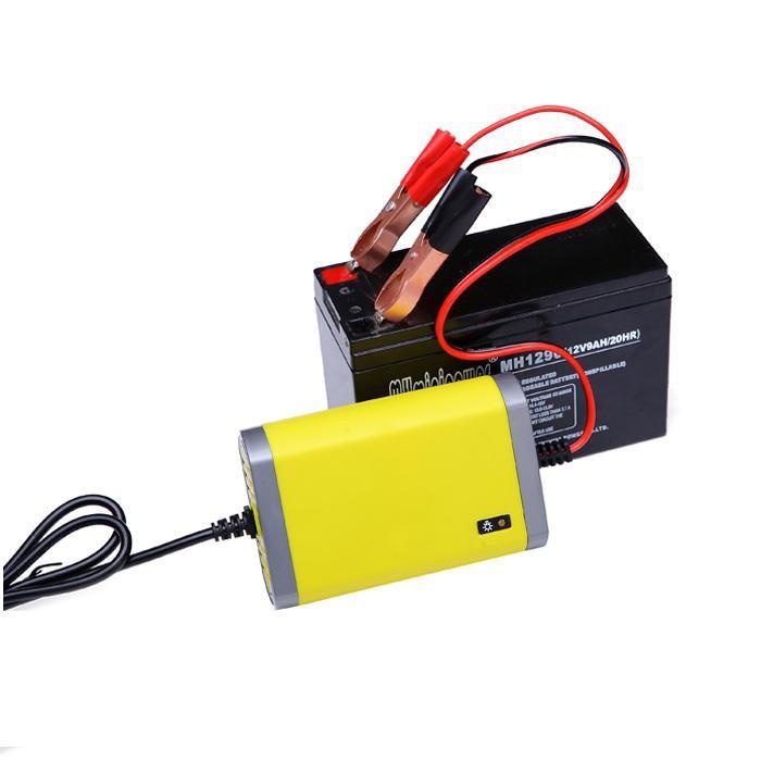 Bộ sạc bình ắc quy tự động ngắt 12V 2Ah-20Ah sạc acquy xe máy, xe ô tô, có đèn led báo đầy