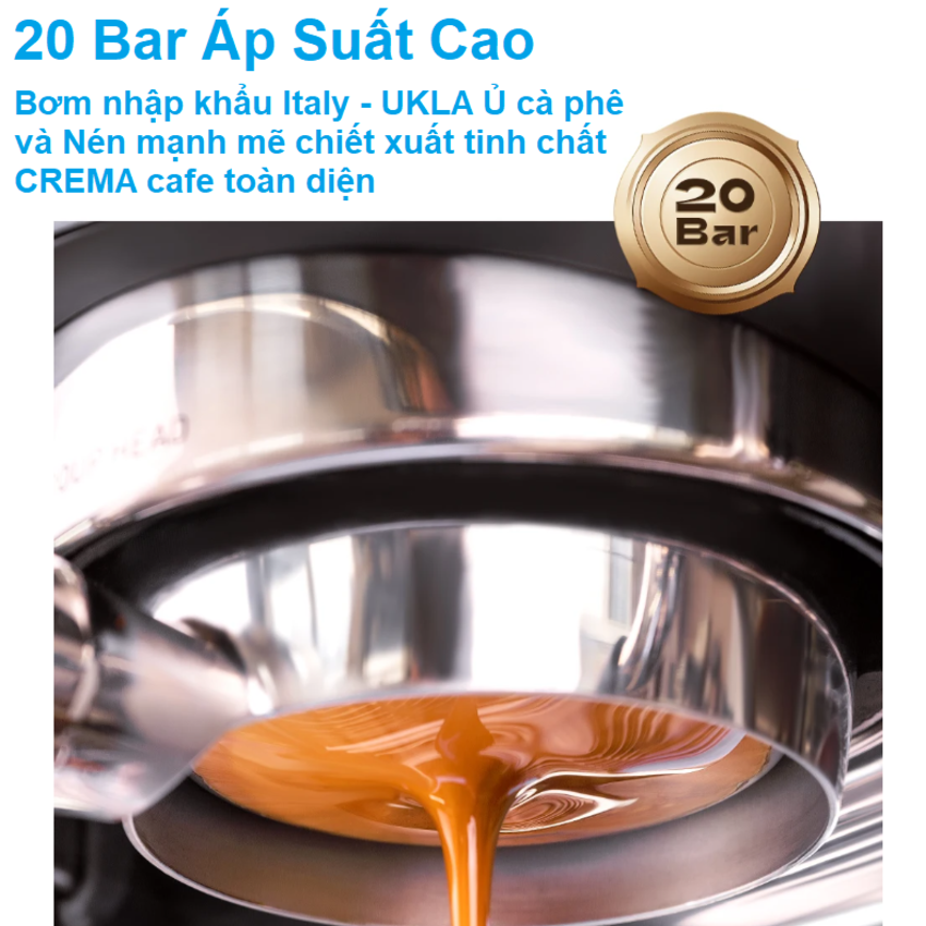 Máy pha cà phê Espresso chuyên nghiệp 3 in 1, thương hiệu Mỹ cao cấp HiBREW H7A, 3000W, Dung tích 2,8 lít, 20 bars - Bảo hành 12 Tháng, Hàng chính hãng