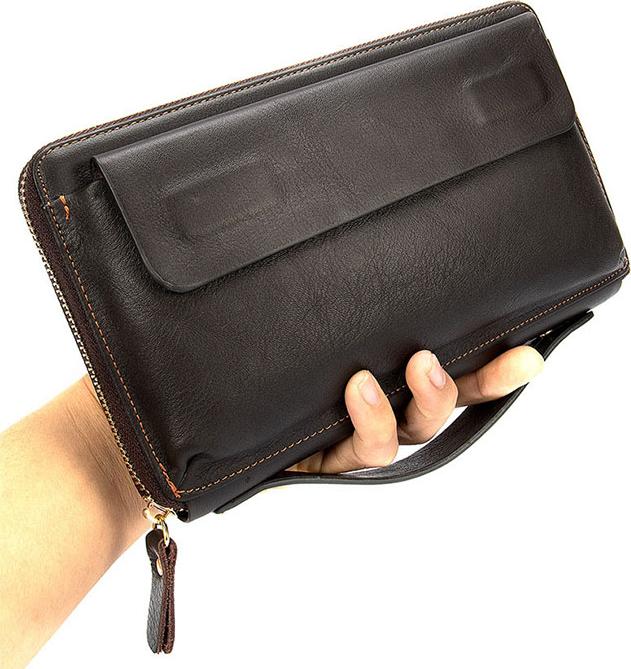 Ví cầm tay da bò BHM9043 Clutch da thật