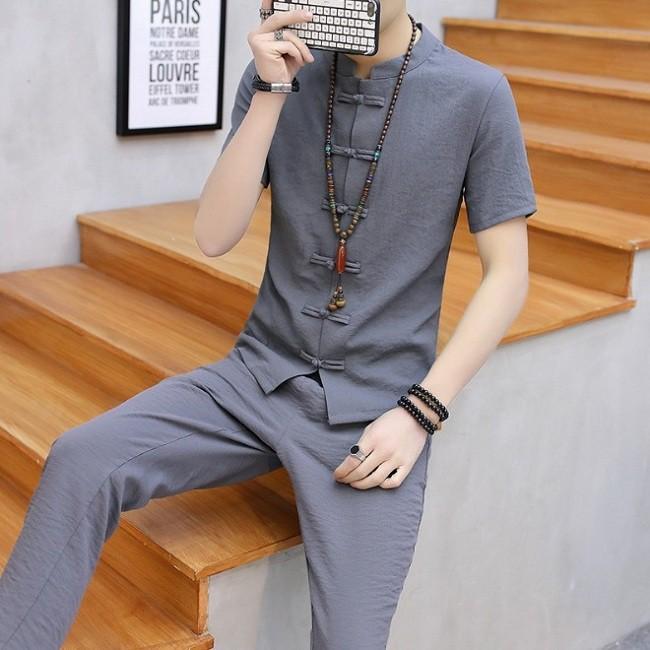 SCT Bộ Đũi Nam ngắn tay