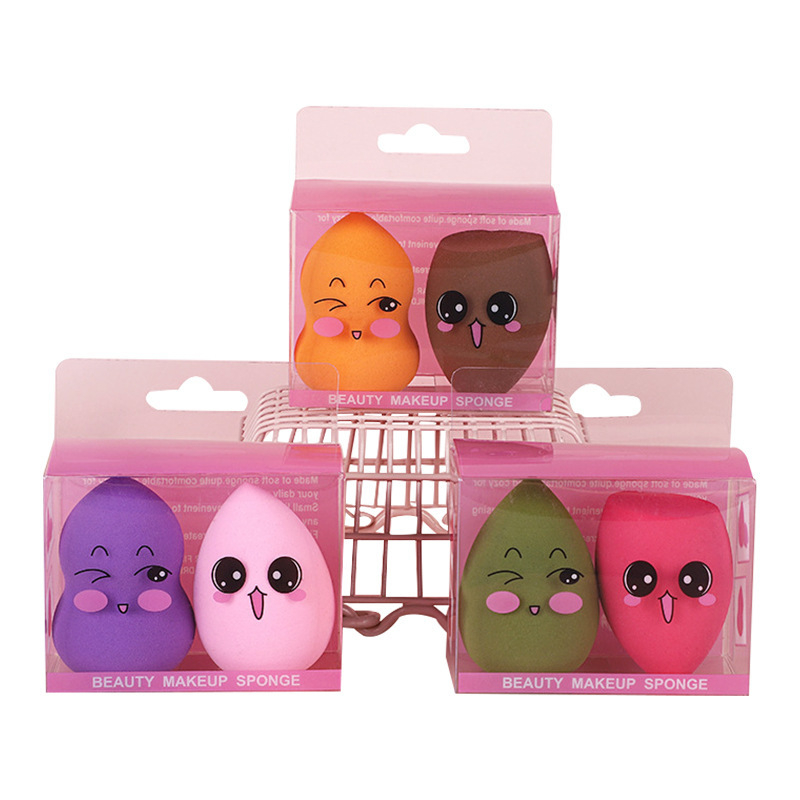 Bông mút tán kem nền có hộp tai thỏ Buff đánh kem makeup sponge chuyên nghiệp siêu mềm mịn| Hồ lô | Vạt Xéo | Giọt Nước
