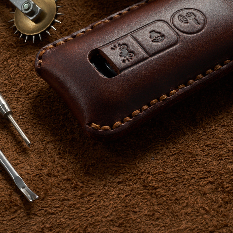 Bao da chìa khóa dành cho Honda Pcx dạng dẹp vintage da bò