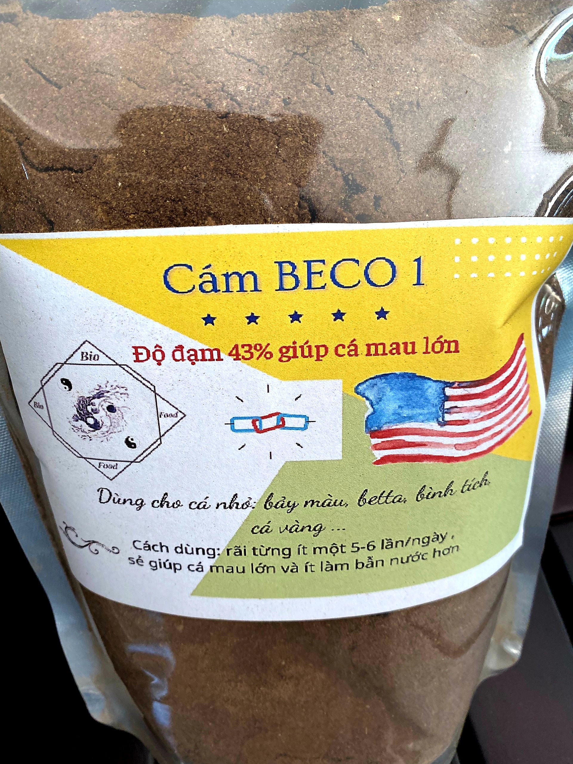 500g Cám BECO 1 NEW - Thức ăn cho cá nhỏ Bio Food túi zip 500 g