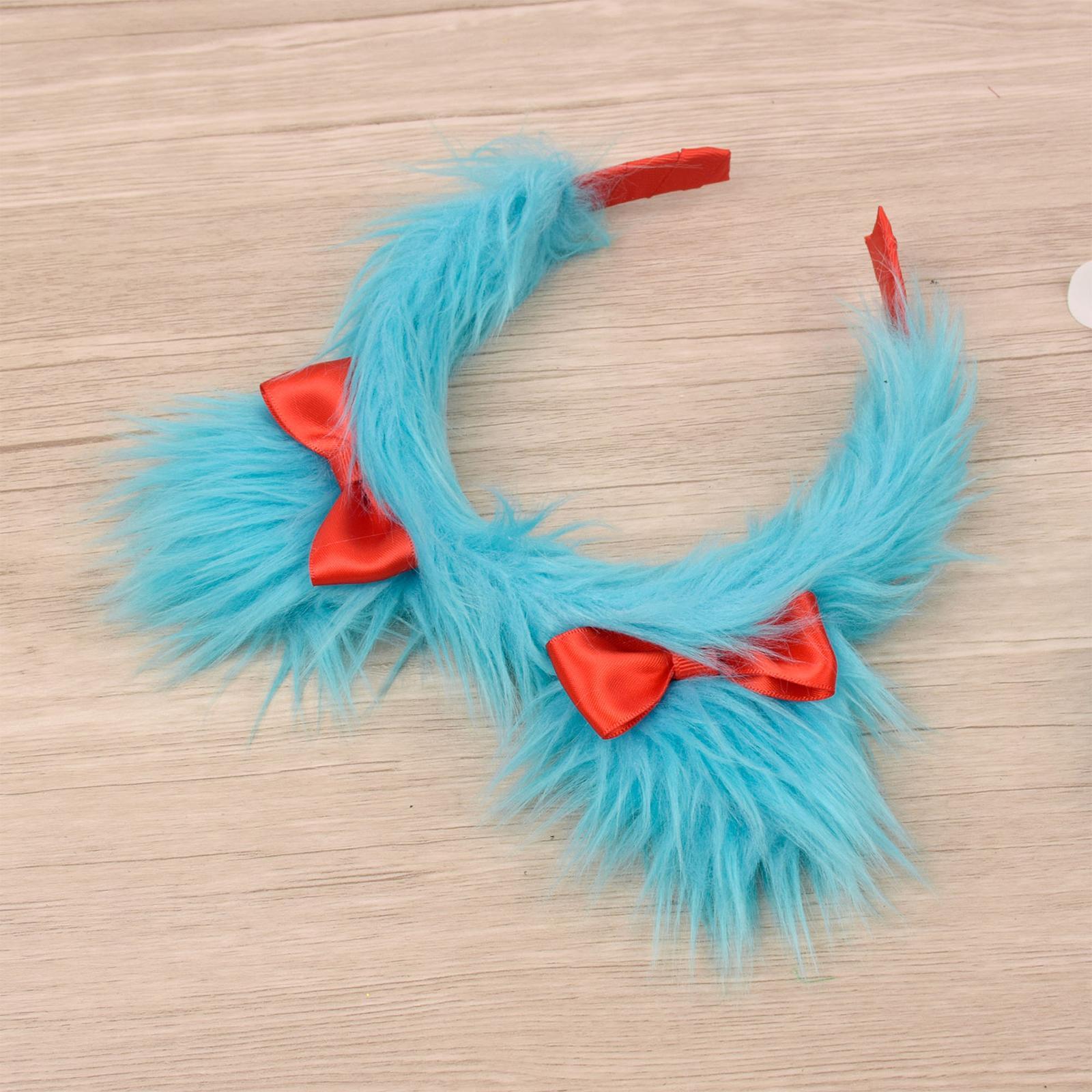 Plush Headband Cosplay Blue Costume Accessories for Holiday Party Masquerade