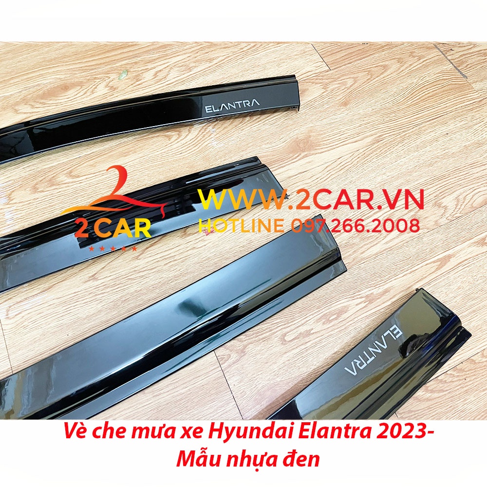 Vè che mưa xe Huyndai Elantra 2016 2017 2018 2019 2020 2021 2022 2023 - mẫu nhựa đen, Giá 1 bộ