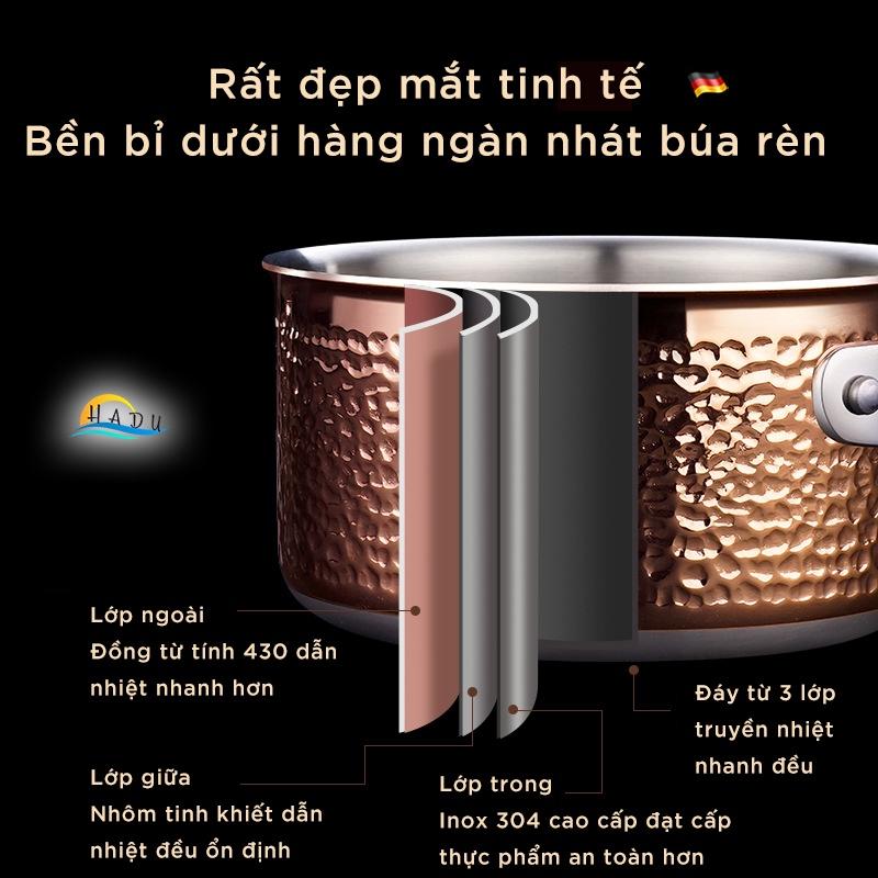 Nồi Inox Bếp Từ 304 3 Đáy Cao Cấp 16cm Đạt Chất Lượng Đức HADU