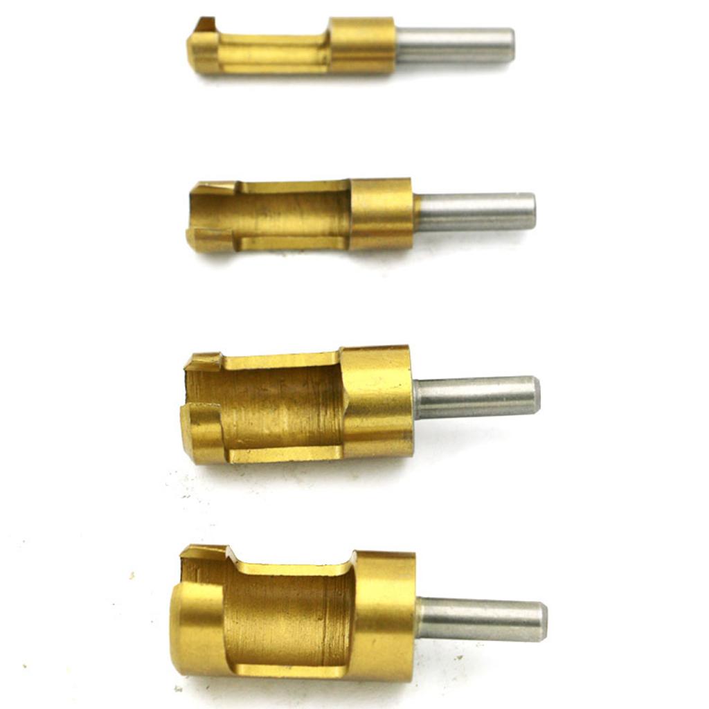 4 x 6/ 8/ 13/ 16mm Shank Carbon Steel Wood Work Plug Cutter Drill Bits Set