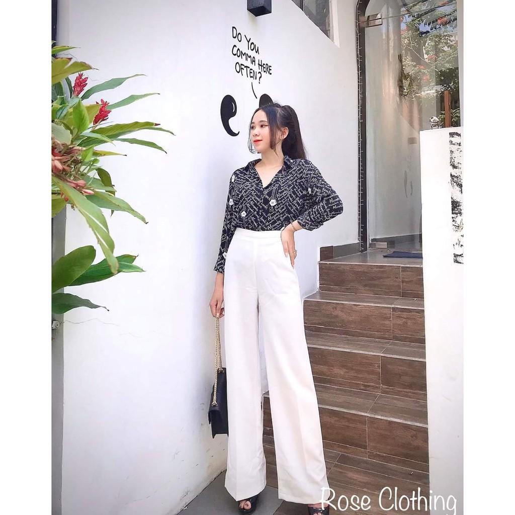 Quần suông ống rộng, quần ống rộng lưng cao công sở