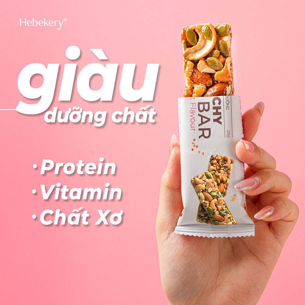 Thanh Năng Lượng Siêu Hạt Muối Hồng 114Kcal - Crunchy Nut Bar Thanh Hạt Dinh Dưỡng Hebekery By Granola Hebe