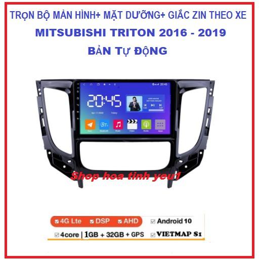 MÀN HÌNH ANDROID 9inch dùng cho xe Mitsubishi Triton 2016-2021 BẢN TỰ ĐỘNG