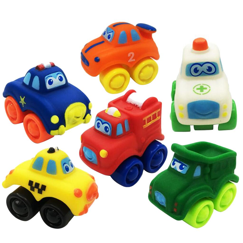 Cao Su Nhựa Mini Ô Tô Đồ Chơi Mô Hình Cho Bé Kid Cho Bé Chơi Bộ 6 Cái