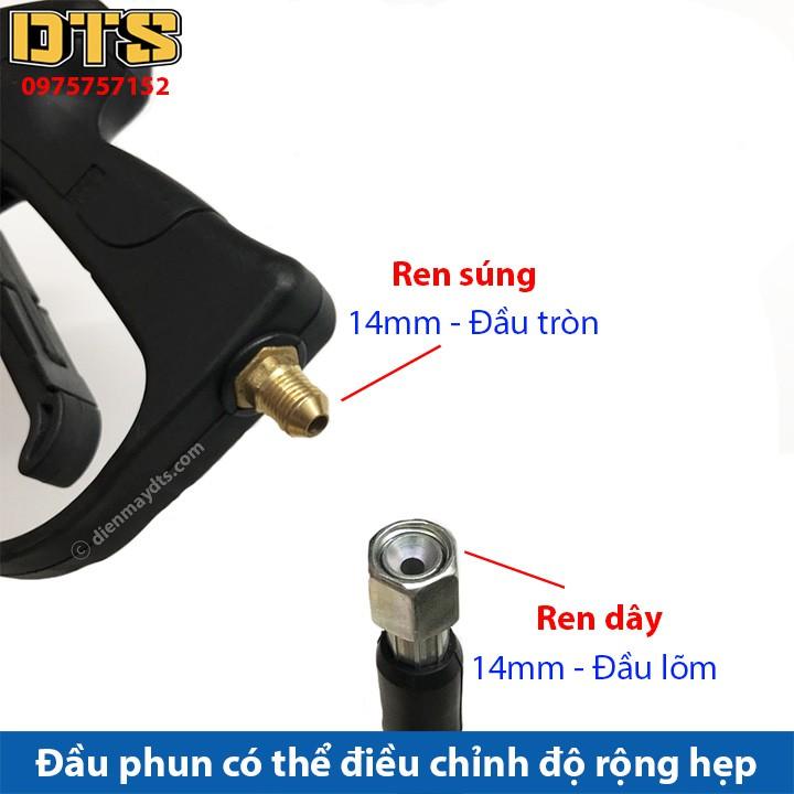 Bộ xịt DTS2 mini Ren 14mm_Đầu tròn và bình tạo bọt tuyết cho máy xịt rửa