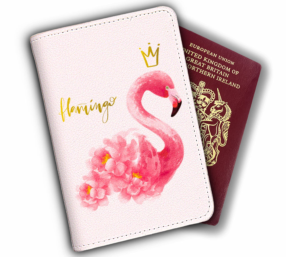 Bao Da Hộ Chiếu HẠC HỒNG Dễ Thương - Passport Cover Holder FLAMINGO - Ví Đựng Passport Du Lịch STormbreaker - Thời Trang - Tiện Lợi - Cá Tính - LT022