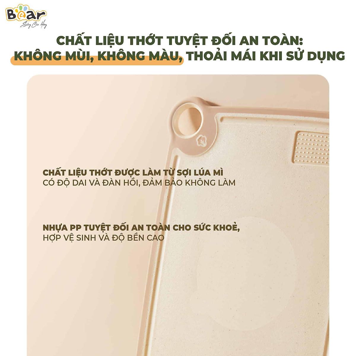 Thớt Nhựa Kháng Khuẩn Cao Cấp BEAR CX-E0023 Size S, Chống Đọng Nước, Chống Trượt, Chống Mốc- Hàng Chính Hãng