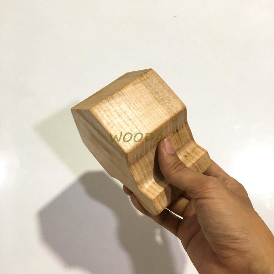 Cốc gỗ/ly gỗ Ash tự nhiên nguyên khôia hình lục giác có tay cầm