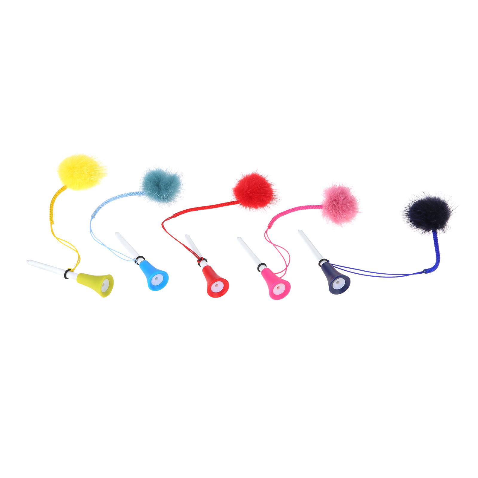 1/5 Cao Su Golf TEE Màu Sắc Khác Nhau 4Cm Giả Lông Chồn Sang Trọng Bóng Thủ Công Dây Bện Ngăn Ngừa Mất Golf Giá Đỡ Color: 5 colors kit
