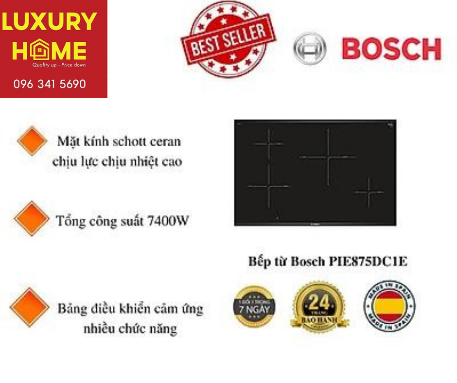 Bếp từ Bosch PIE875DC1E - Hàng chính hãng