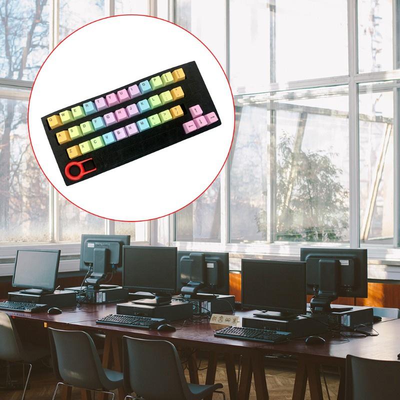 HSV 37 Keys Rainbow Gradient Keycaps ABS Backlit Keycaps Set With Key Puller for DIY