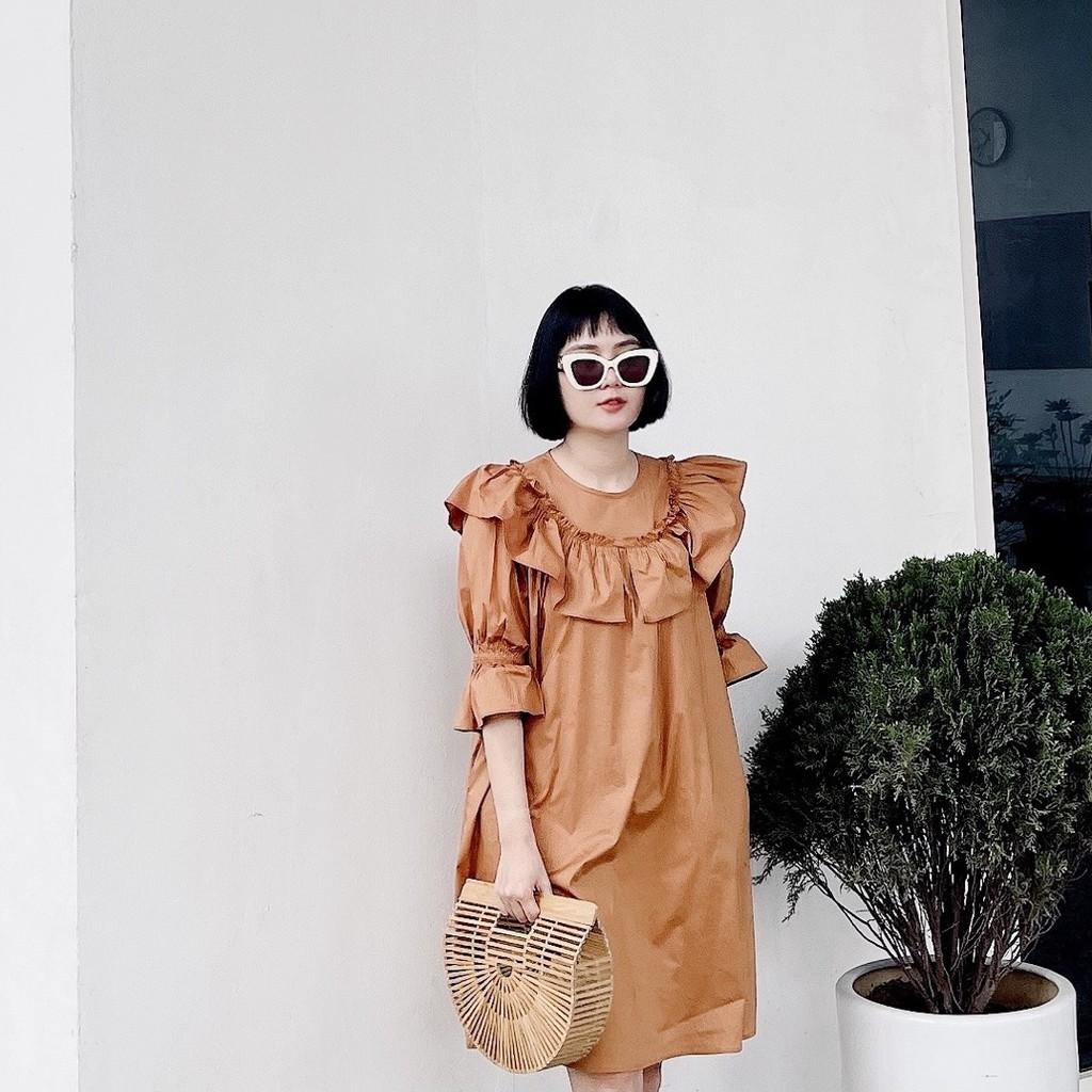 LIIN - Đầm midi chữ A bèo cách điệu