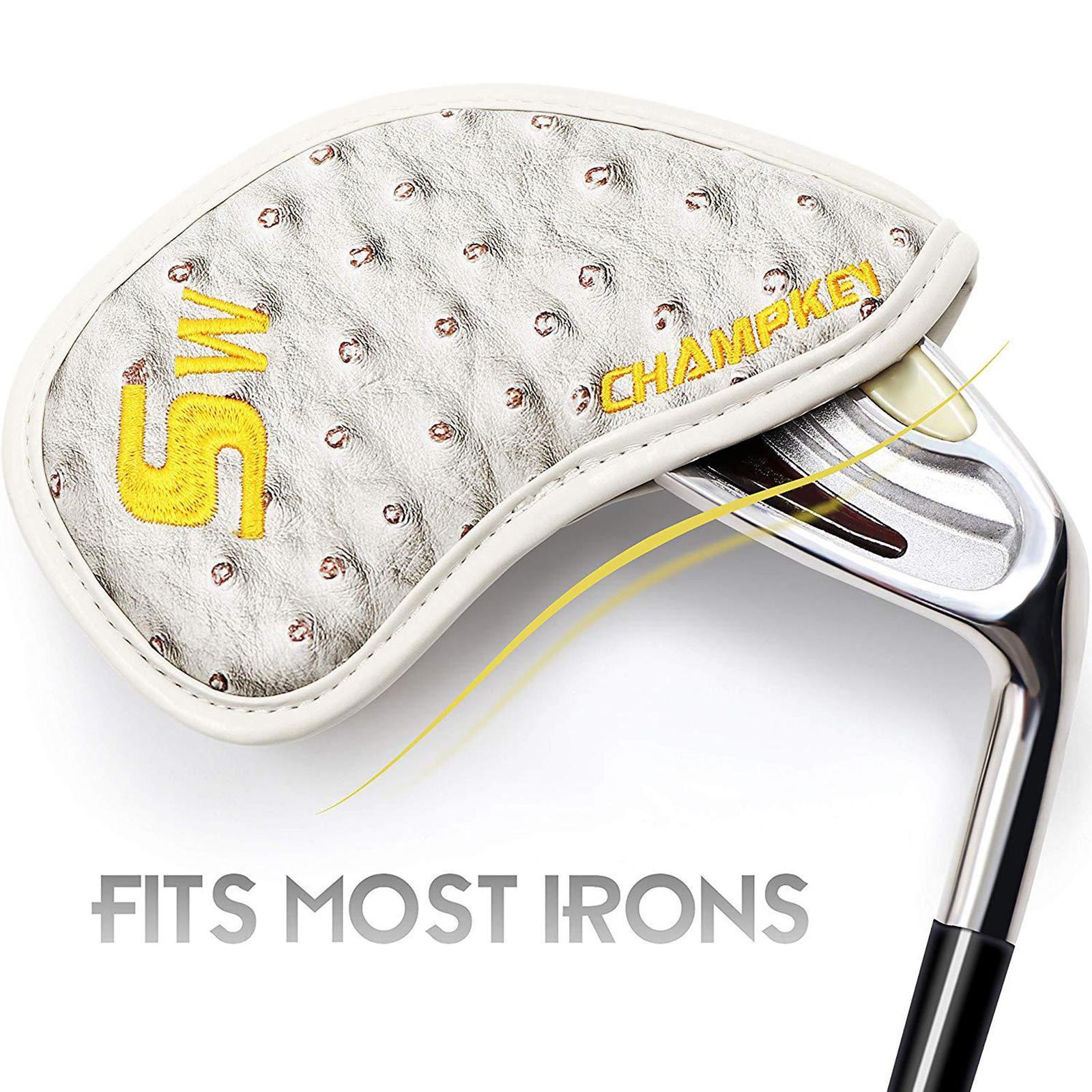 Golf Club Iron Head Cover Golfer Headcovers Protection Waterproof White