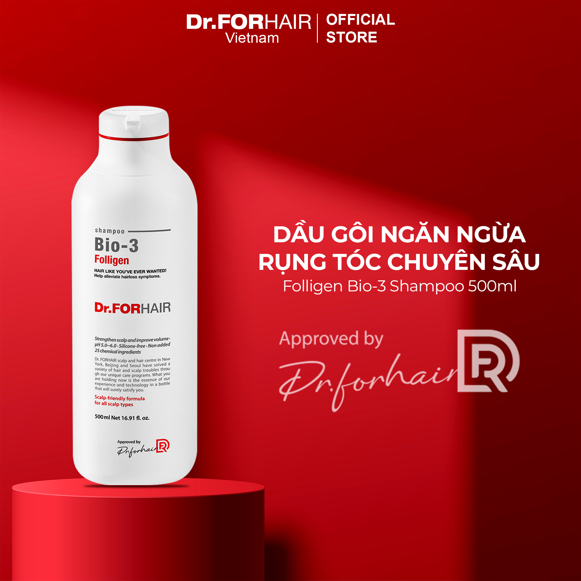 Dầu gội đầu ngăn rụng tóc chuyên sâu Dr.FORHAIR Folligen BIO-3 Shampoo