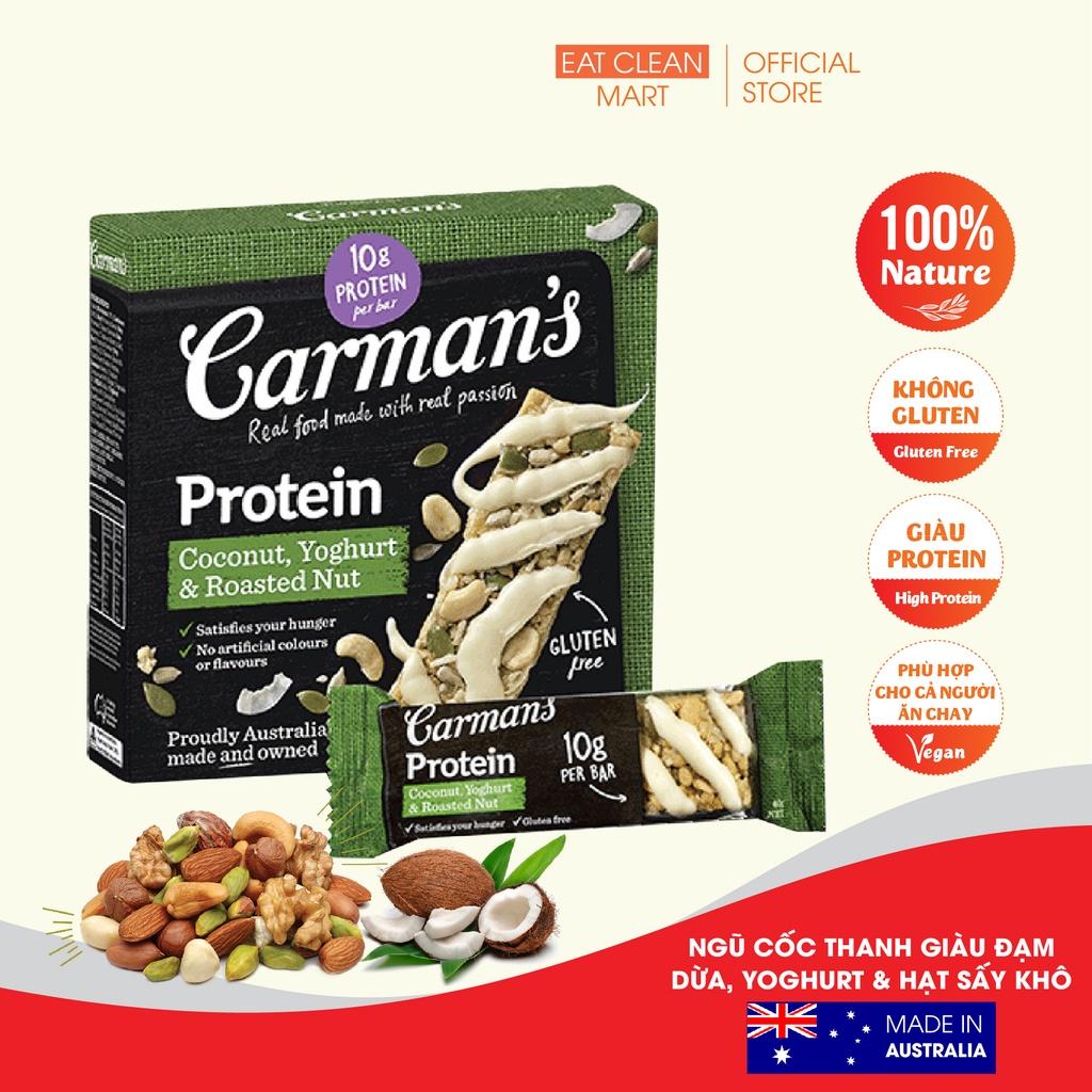 Thanh Hạt Giàu Đạm Dừa, Sữa Chua, Hạt Sấy Khô Carman's - Protein Bar Coconut Yoghurt & Roasted Nut Hộp 200g