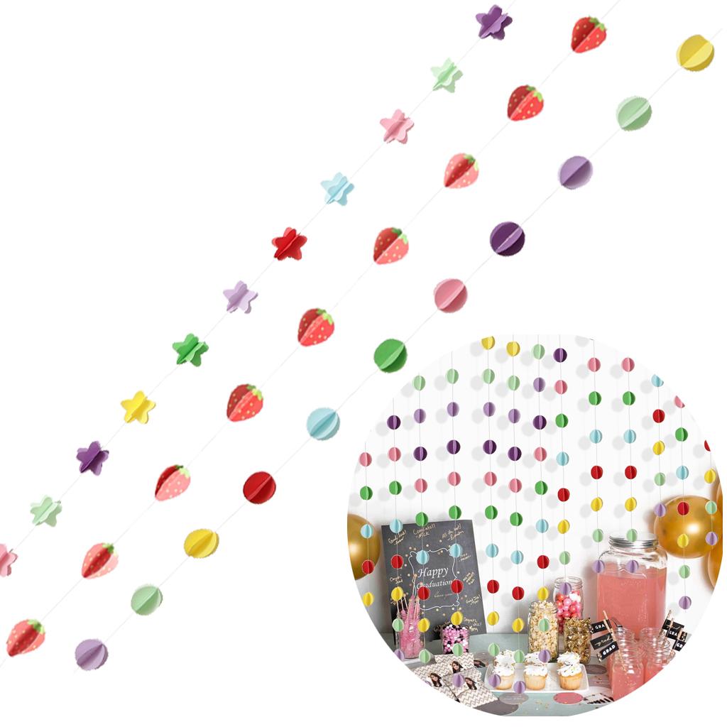 3D Paper Flower Bunting Banner Garland Festival Birthday Party DIY Accessory