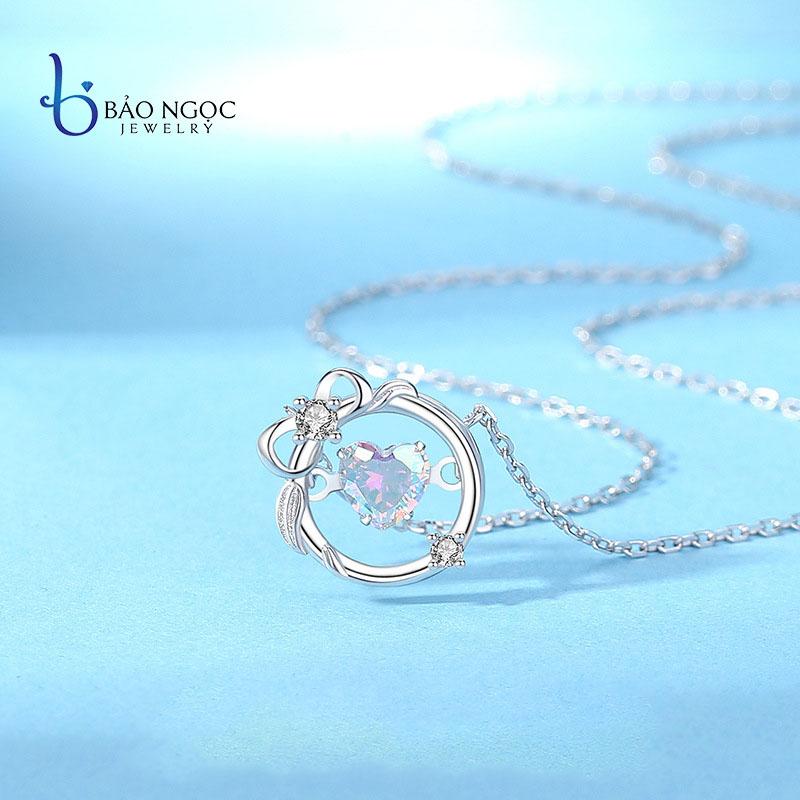 Dây Chuyền Bạc Nữ S925 Đính Đá Zirconia Trái Tim Sang Trọng Tinh Tế - DB2828 - Bảo Ngọc Jewelry