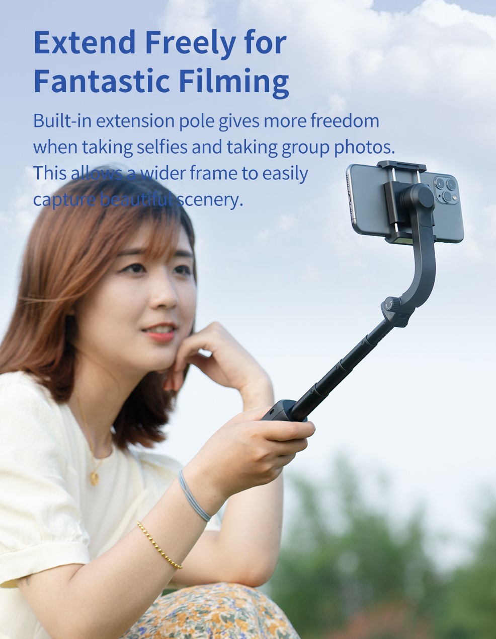 Feiyu Vimbal One - Gimbal Chống Rung Dùng Cho Điện Thoại, Trục Đơn 18cm Có Thể Mở Rộng Và Gập Gọn |  Feiyu Tech Vimble ONE Single Axis 18cm Extendable &amp; Foldable Smartphone Gimbal Stabilizer - Hàng Chính Hãng