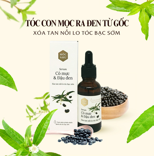 Serum Cỏ Mực và Đậu Đen Mộc Nhu 30ml xoá tan nỗi lo tóc bạc sớm