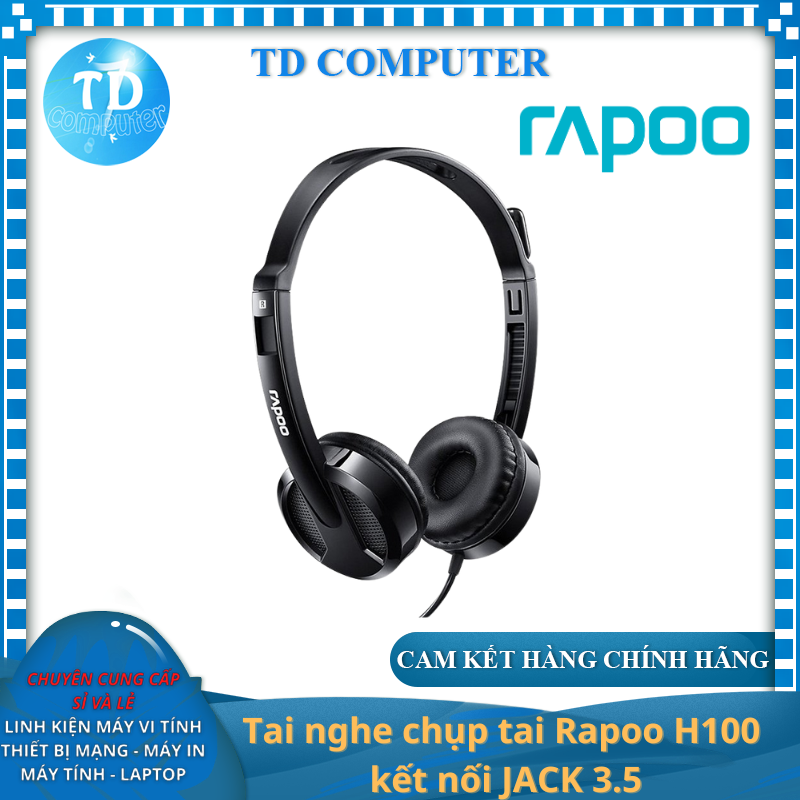 Tai nghe chụp tai Rapoo H100 kết nối JACK 3.5 - Hàng chính hãng