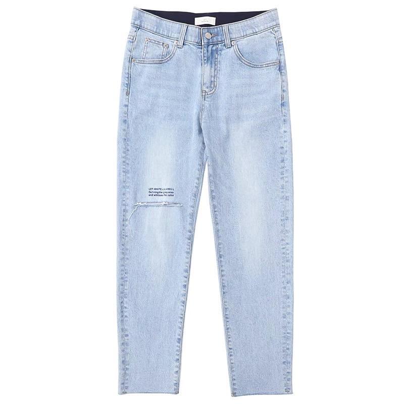 Quần jeans skinny co giãn quần jeans nam hàn quốc thêu chữ