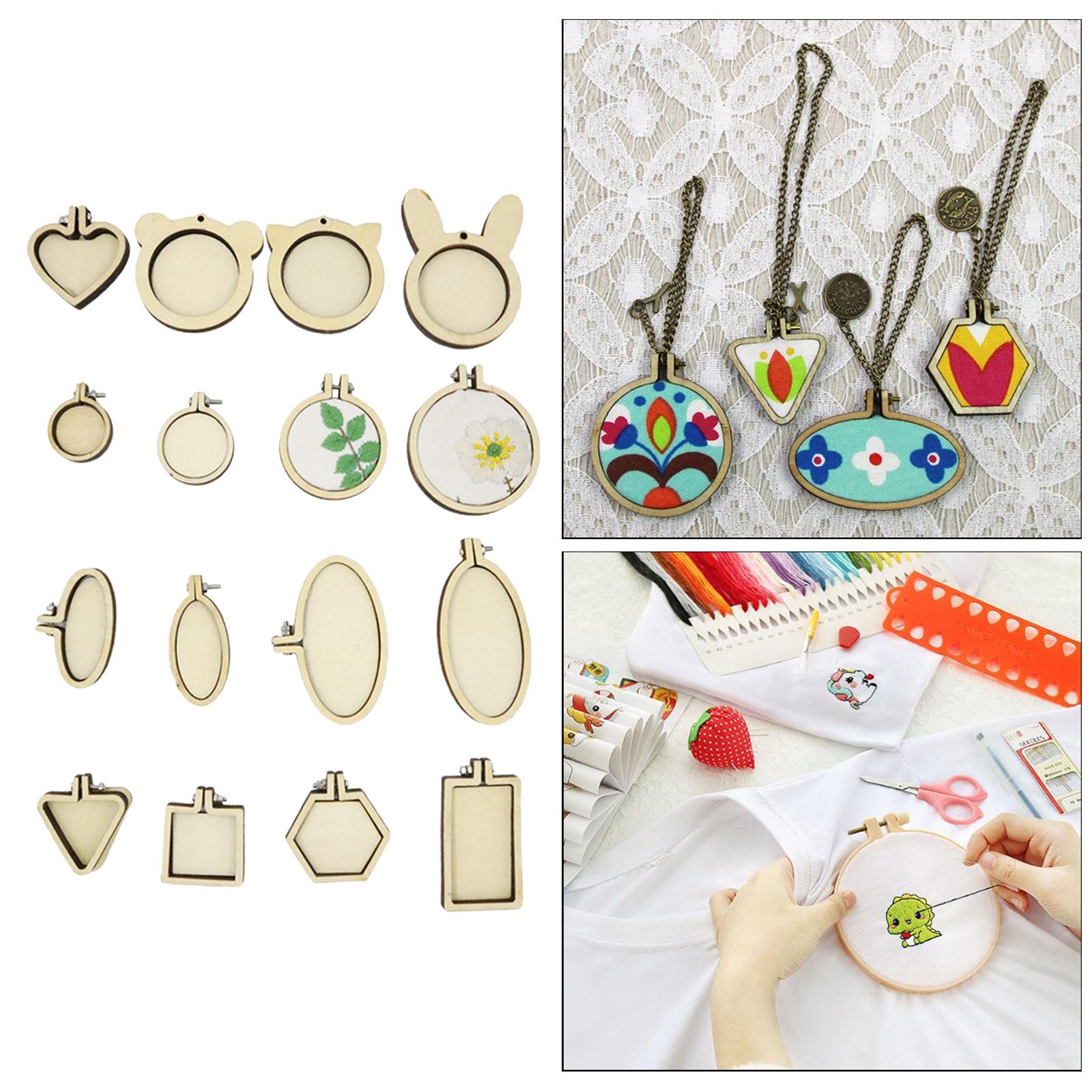 Exquisite Mini Embroidery Hoop Pendant Crossing Stitch Frame Necklace Favors