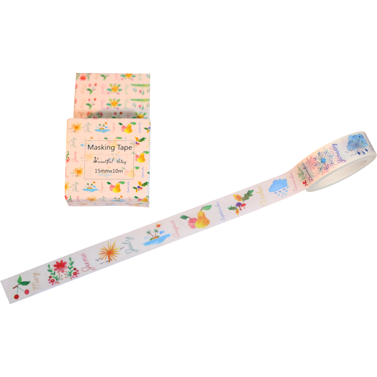 Băng Keo Giấy Trang Trí Masking Tape - 12 Tháng