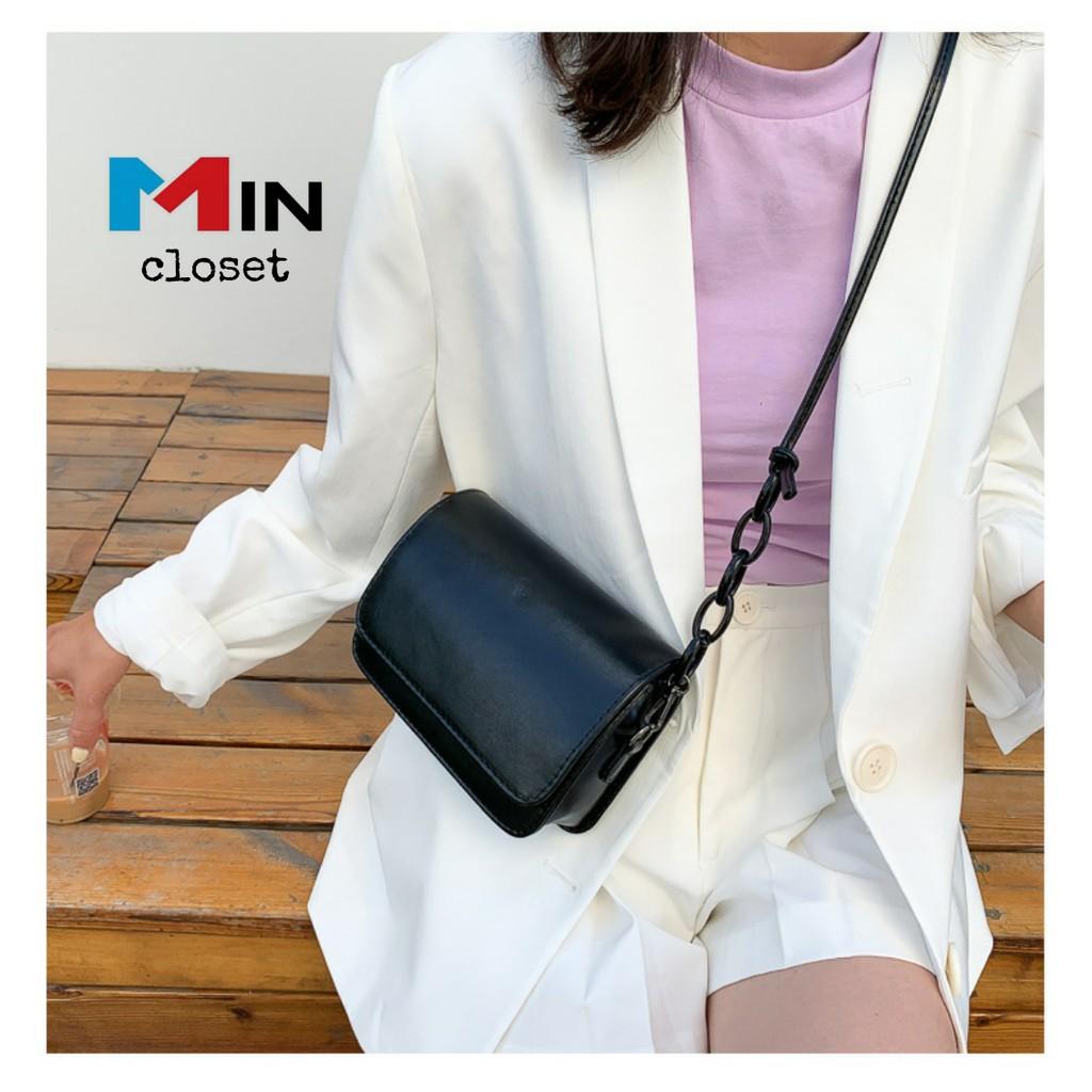 Túi Xách Nữ - 50K - TÚI ĐEO CHÉO DÂY PHA XÍCH ULZZANG CÁ TÍNH KT 18cm TD03