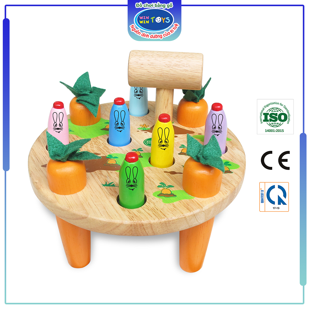 Đồ chơi gỗ Búa đập thỏ | Winwintoys 64192 | Rèn luyện tính khéo léo và phân biệt màu sắc | Đạt tiêu chuẩn CE và TCVN