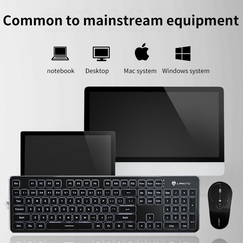 Backlit 104 Phím Sạc Không Dây Bluetooth Bộ Bàn Phím Và Chuột Chơi Game Hồng Dễ Thương Cực Phù Hợp Cho Gia Đình văn Phòng Game