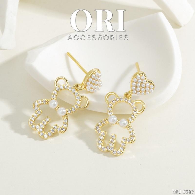 Bông tai nữ hình gấu Teddy xinh xắn đáng yêu ORI ACCESSORIES B307