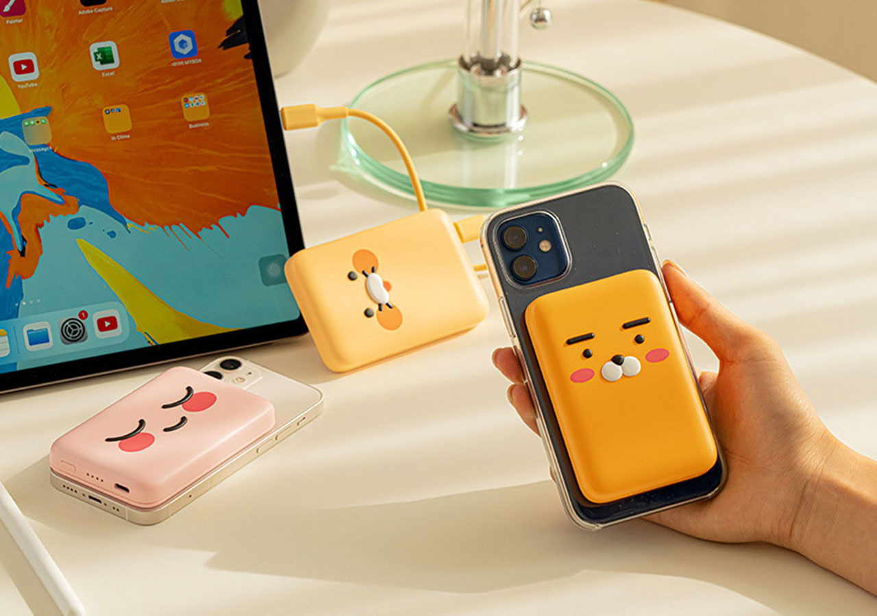 Sạc Dự Phòng Nam Châm Không Dây 5000mAh KAKAO FRIENDS - Hàng Chính Hãng