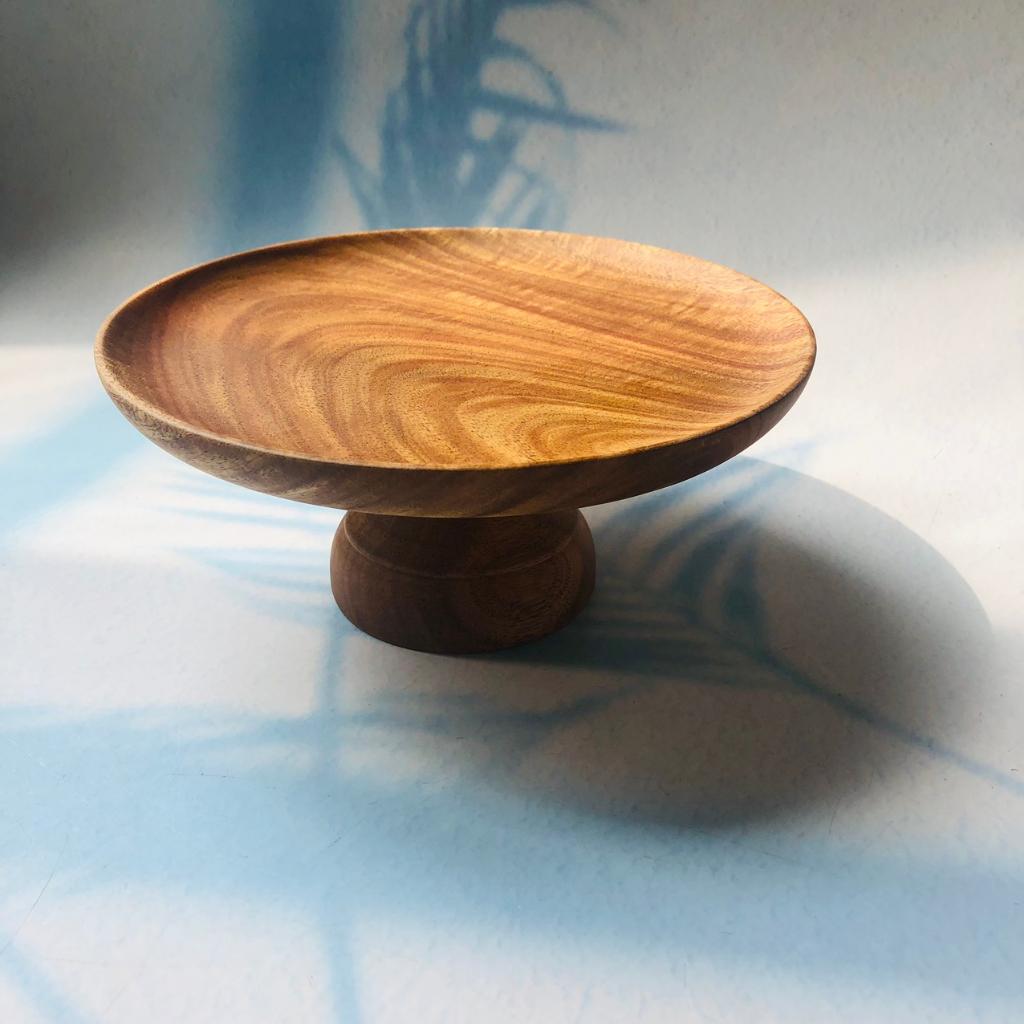 Đế Đựng Bánh, Hoa Quả, Cakestand, Mâm Bồng Gỗ Keo Nguyên Khối 18x8/14x7 cm, Phụ Kiện Làm Bánh, Nhà Bếp, Chụp Ảnh Decor