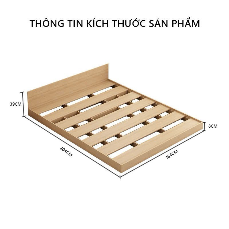 Giường ngủ bệt hiện đại Tundo Kích thước 1m64 x 2m04