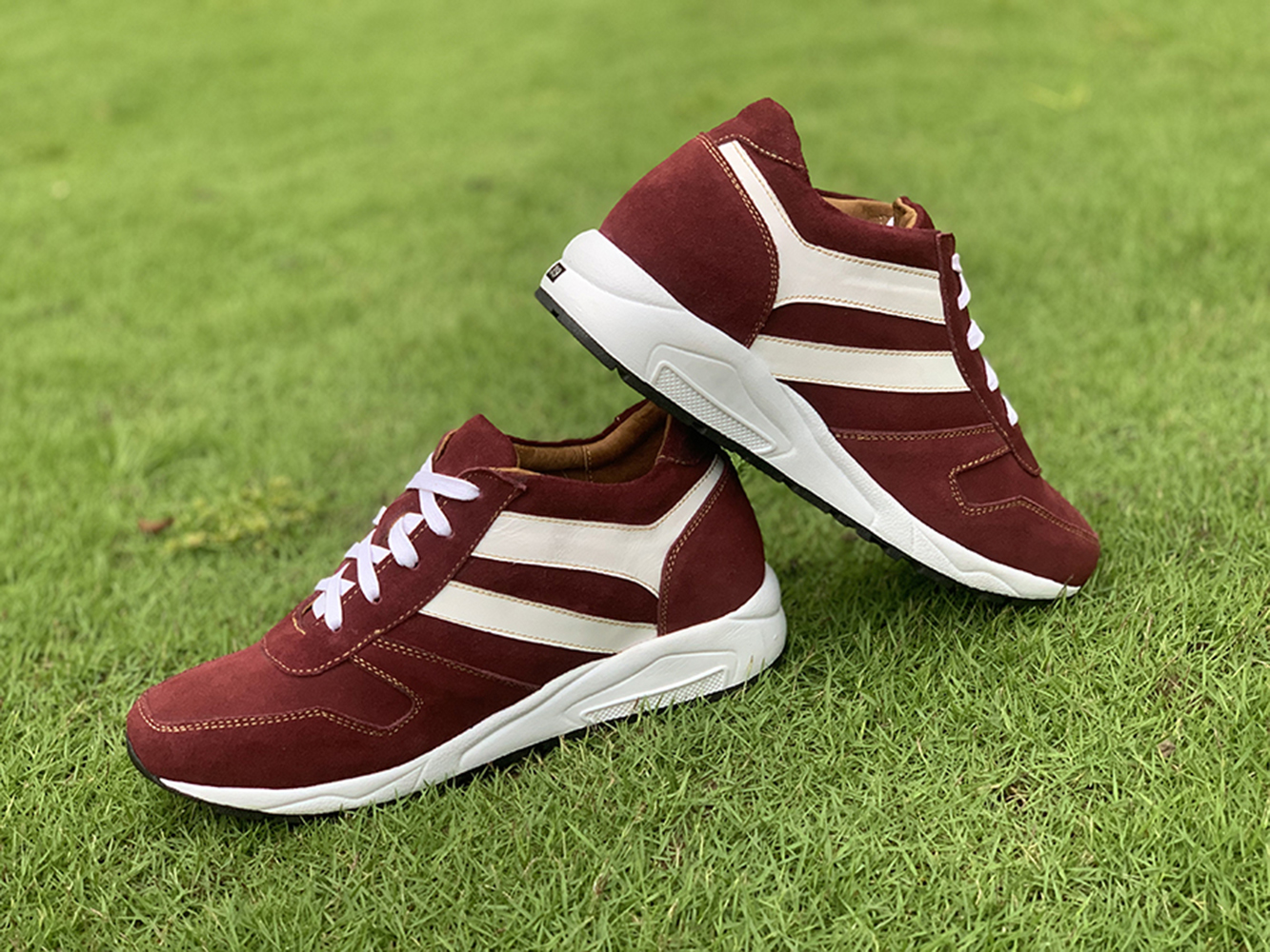 GIÀY TĂNG CHIỀU CAO GIÀY CAO DÀNH CHO NAM GIỚI T&TRA T20 DA LỘN ĐỎ ĐÔ - CAO 8CM GIÀY ĐỘN NAM CAO VƯỢT TRỘI