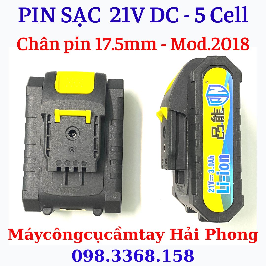 Pin Sạc 21V - 5 cell  hàng CAO CẤP cho máy Mod.MKT2018 . Khoảng cách 2 cực pin 17,5 mm.