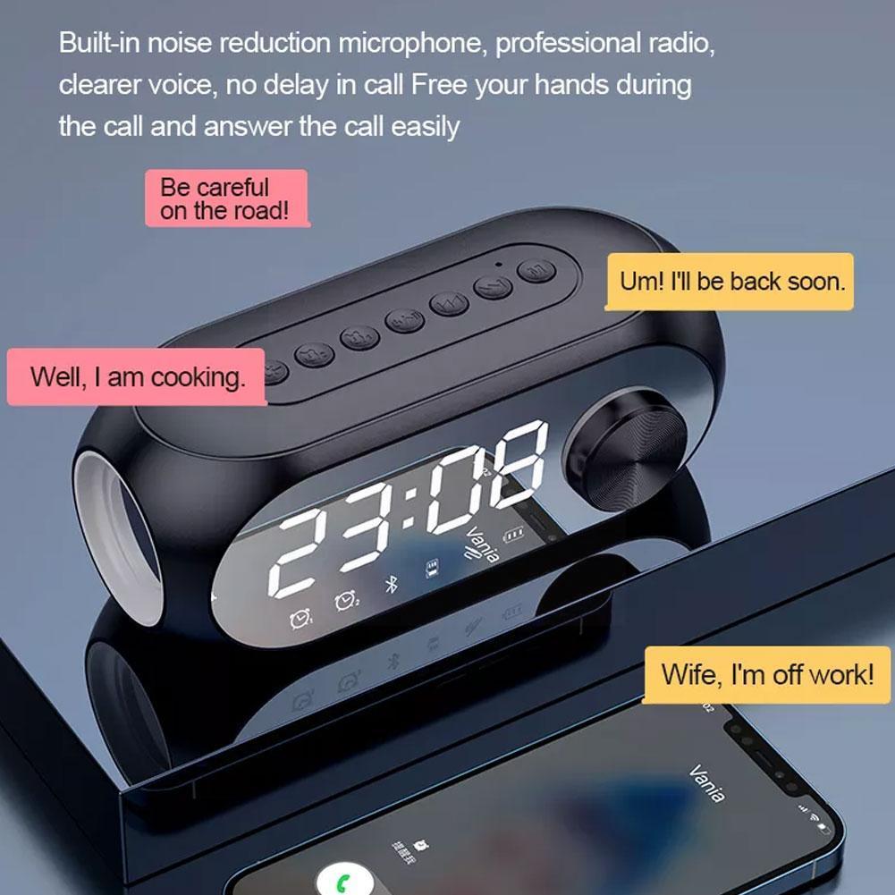 Đèn LED Loa Bluetooth Không Dây Đồng Hồ Báo Thức Nhà Phòng Đồng Hồ Đài FM Phát Thẻ TF Trang Trí Đồng Hồ Báo Thức Âm Nhạc Aux F3I4 Color: C