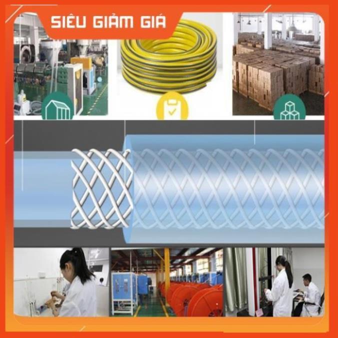 Bộ dây vòi xịt nước rửa xe, tưới cây . tăng áp 3 lần, loại 15m 206587 đầu đồng,cút đồng+ tặng đai