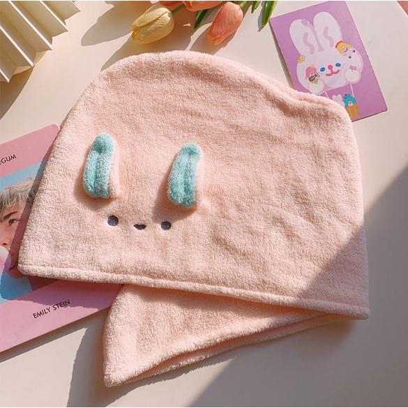 Khăn ủ tóc, khăn quấn tóc sợi cotton bông siêu thấm, lông mềm, siêu nhanh khô , hình ngộ nghĩnh , đáng yêu